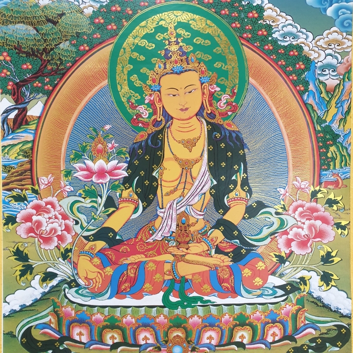 Tranh Thangka Nhân Duyên Tài Bảo_120x80cm